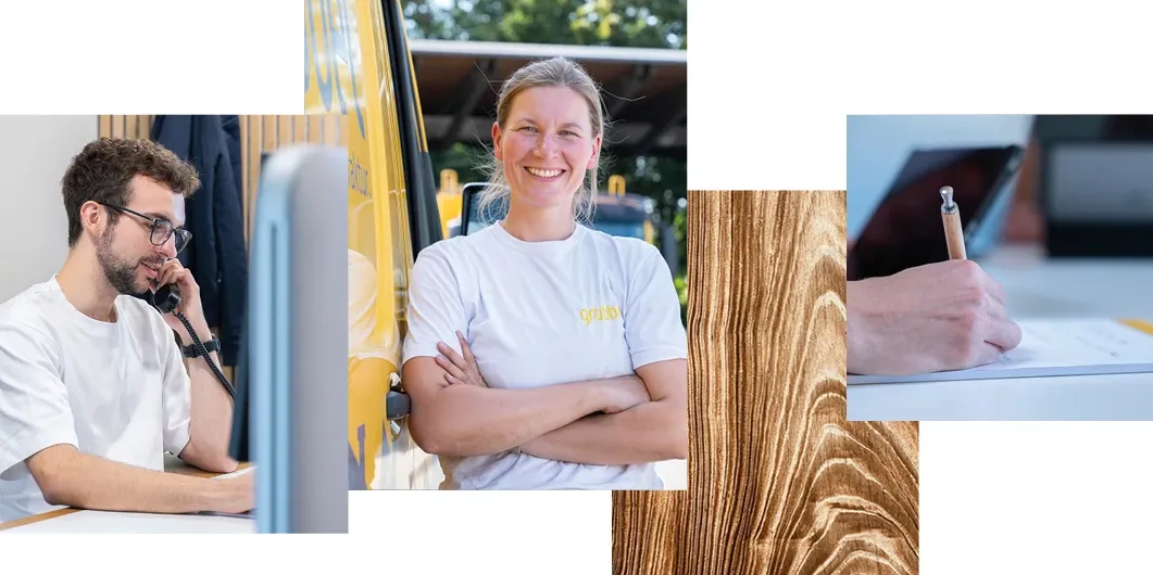 Collage aus dem Arbeitsalltag bei Grübbel