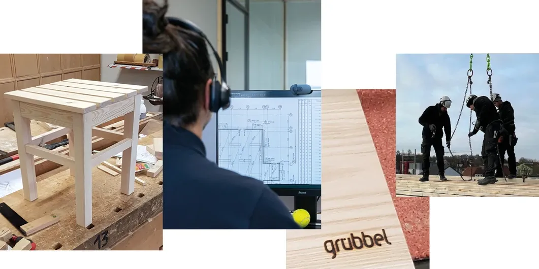 Collage zur Holzbearbeitung in der Ausbildung